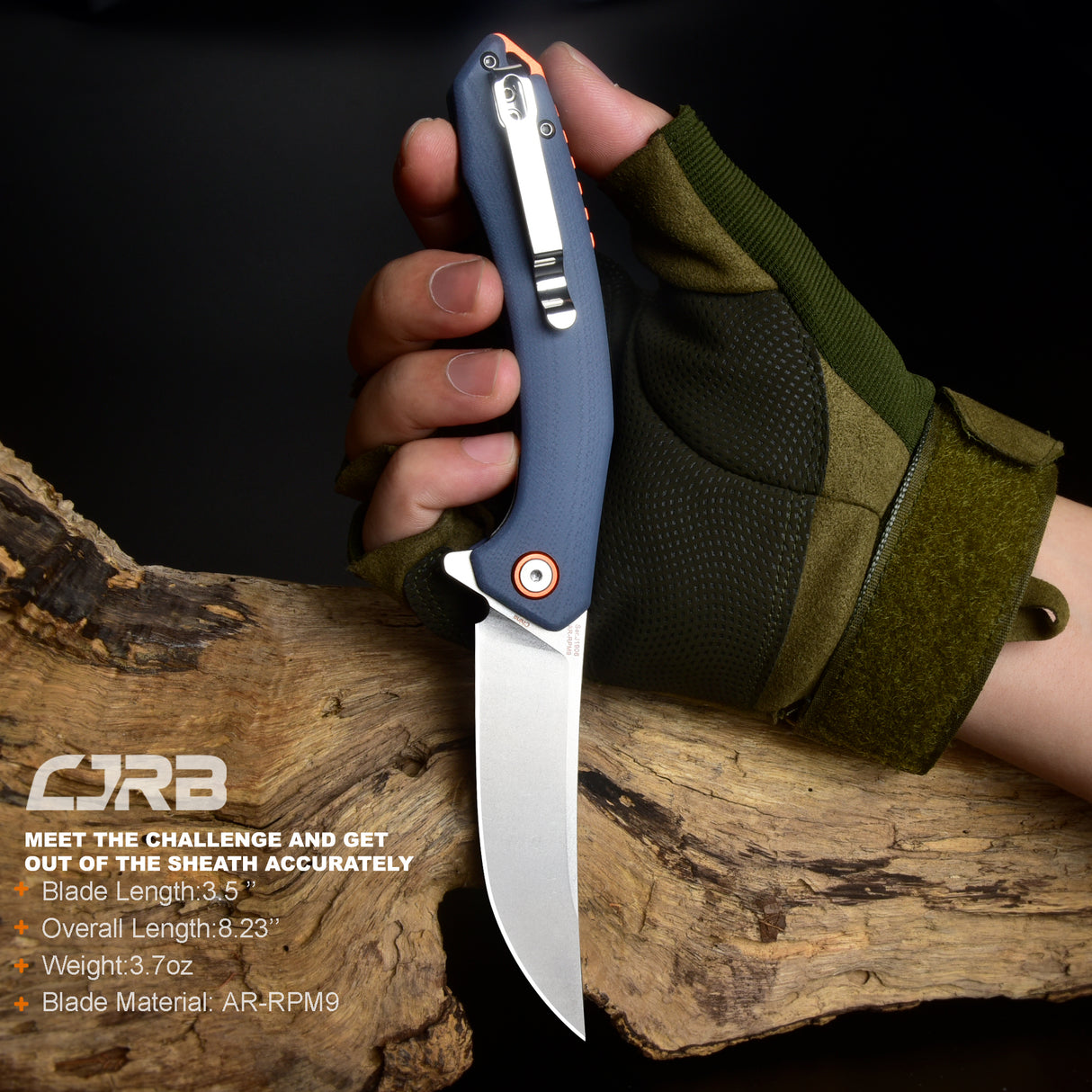 CJRB Gobi  J1906 AR-RPM9 Blade G10(contoured & CNC pattern texture) Handle Folding Knives