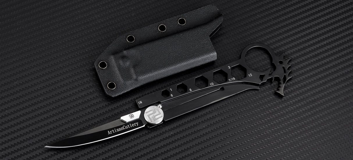 Artisan Cutlery Dragon ATG-1606 AUS-8 Blade Stainless Steel Handle Folding Knives