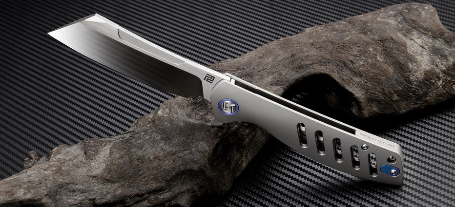 Artisan Cutlery Tomahawk ATZ-1815G S35VN Blade Titanium Handle Folding Knives