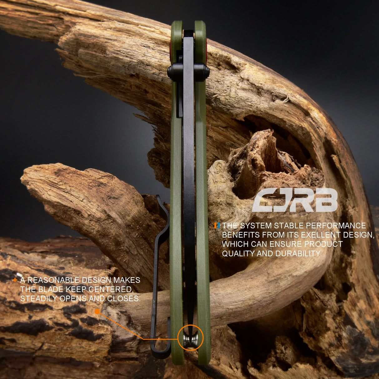 CJRB Feldspar J1912 AR-RPM9 Steel Black PVD Coated Blade G10 Handle Folding Knives
