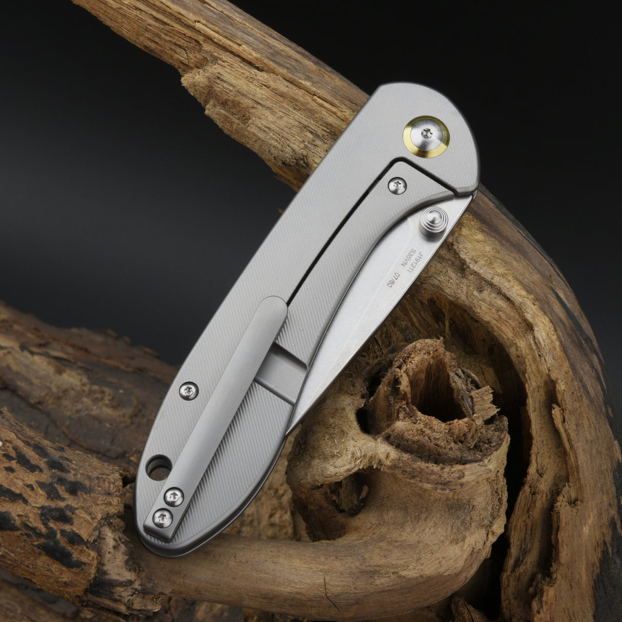 CJRB FELDSPAR J1912Ti-GY S35VN BLADE TITANIUM HANDLE FOLDING KNIVES(LIMITED EDITION)