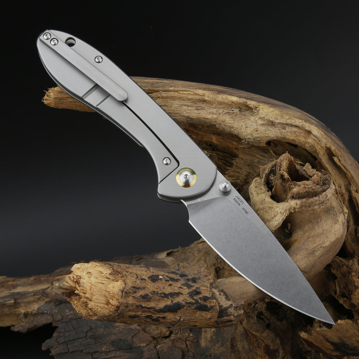 CJRB FELDSPAR J1912Ti-GY S35VN BLADE TITANIUM HANDLE FOLDING KNIVES(LIMITED EDITION)