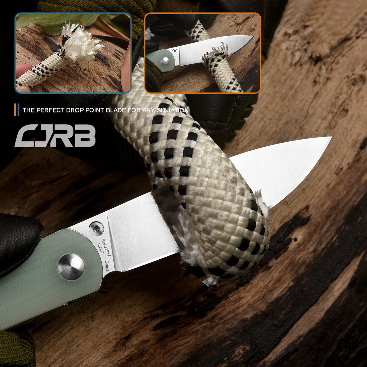 CJRB Ria J1917 12C27 Blade G10 Handle Folding Knives