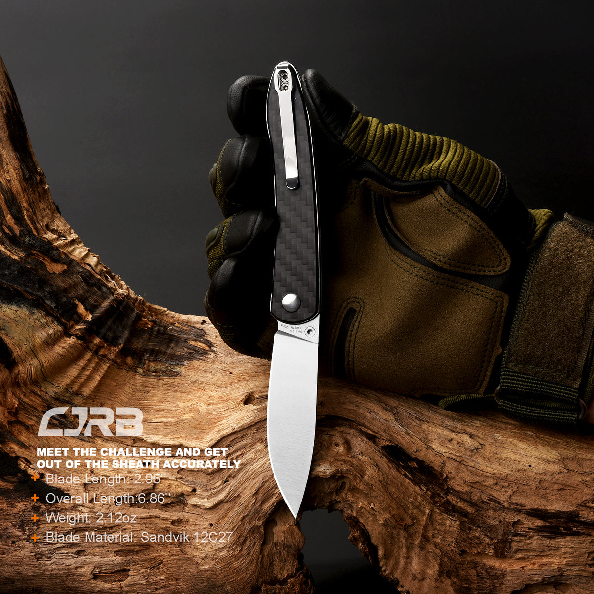 CJRB Ria J1917 12C27 Blade Carbon Fiber Handle Folding Knives