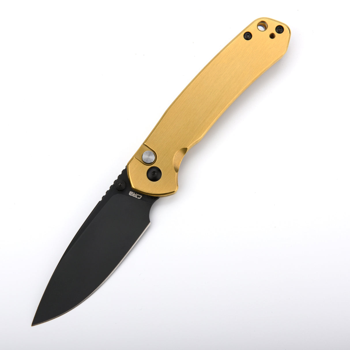 CJRB Pyrite J1925 AR-RPM9 Steel Blade Steel Handle Folding Knives Brass Color