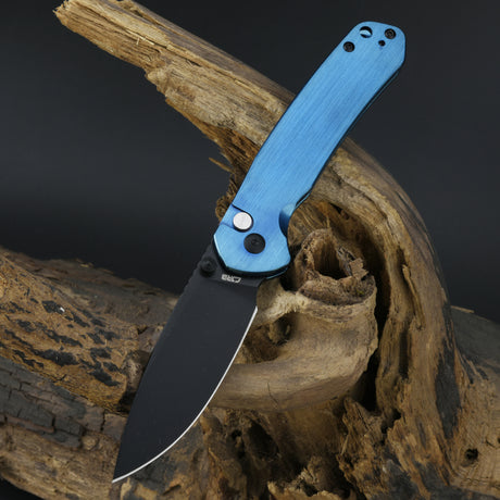 CJRB Pyrite J1925 AR-RPM9 Steel Blade Steel Handle Folding Knives Blue