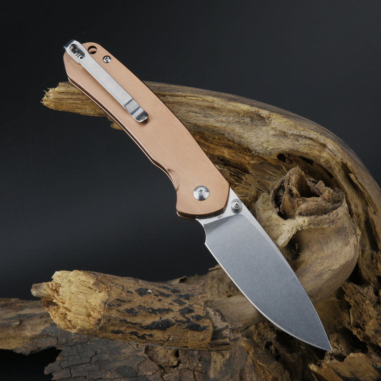 CJRB Pyrite J1925 AR-RPM9 Steel Blade Steel Handle Folding Knives Copper Color