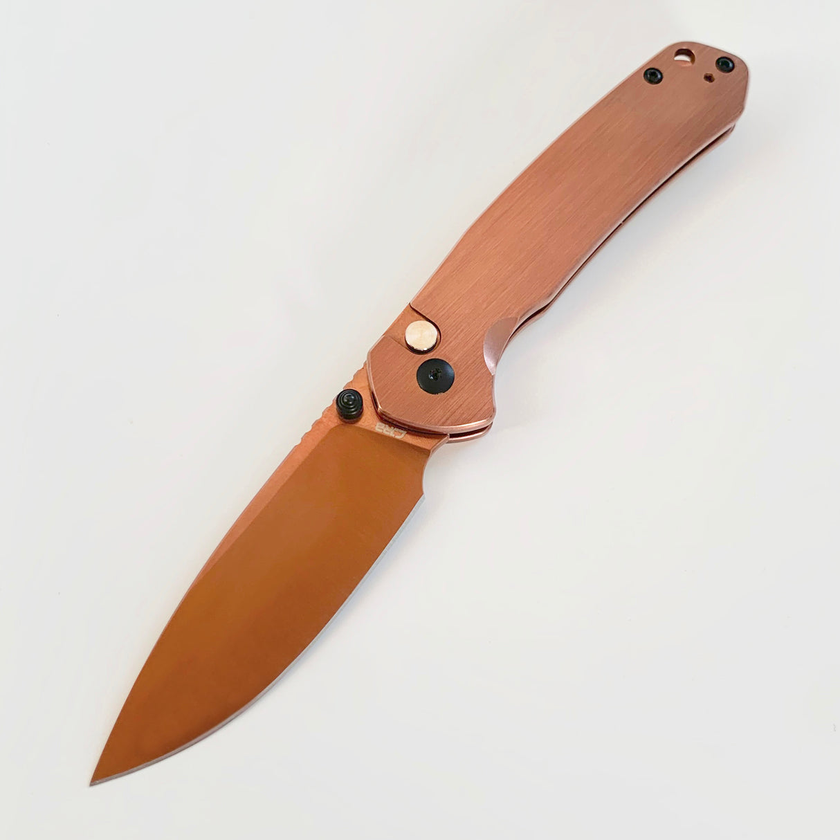 CJRB Pyrite J1925 AR-RPM9 Steel Blade Steel Handle Folding Knives Copper Color