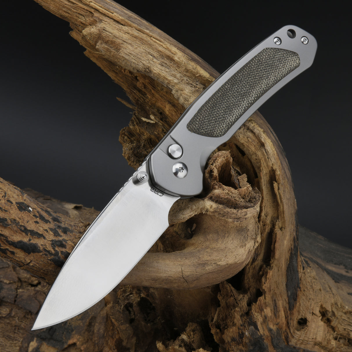 CJRB PYRITE J1925Ti-ODG S35VN BLADE TITANIUM AND MICARTA HANDLE FOLDING KNIVES(LIMITED EDITION)
