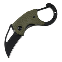 CJRB Anansi J1964 AR-RPM9 Steel Blade G10 Handle Folding Knives Green G10 Handle/Black PVD Finish