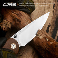 CJRB Feldspar Small J1912S AR-RPM9 Blade G10(contoured & CNC pattern texture) Handle Folding Knives - Brown (J1912S-BNC)
