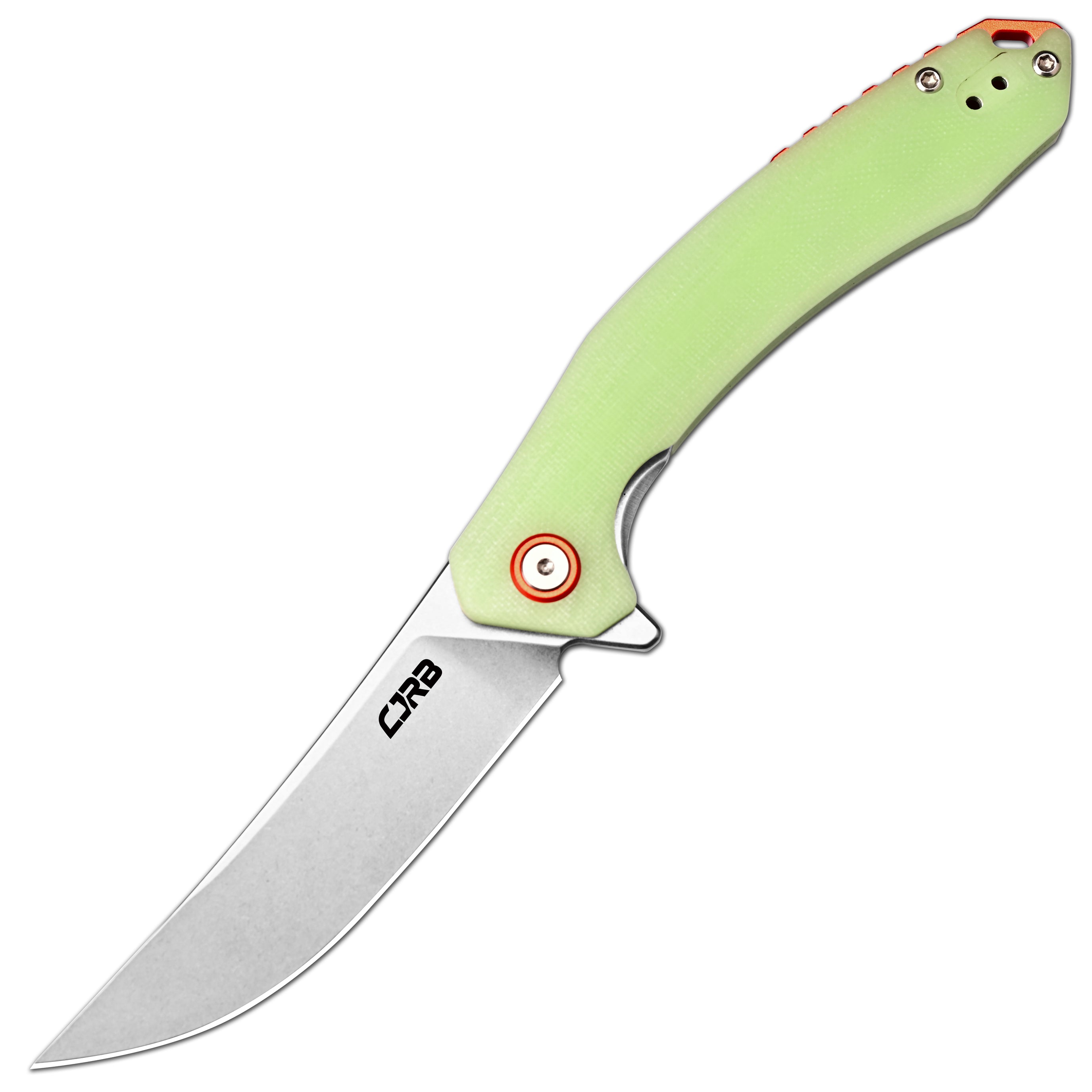 CJRB Gobi Flipper & Liner Lock G10(Glow In the Dark) Hand