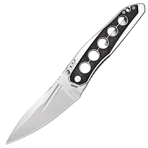ArtisanCutlery Sudden Flipper & Liner Lock Tactical EDC Folding Knife Carbon Fiber & Steel Handle (4.17" S35VN Steel Stonewash Blade) 1890G-CF