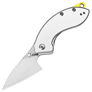 CJRB Spud Thumb Stud & Liner Lock Neck Knife Gray Aluminum Handle(2.34'' AR-RPM9 Steel Stone Wash Blade) J1971-GY