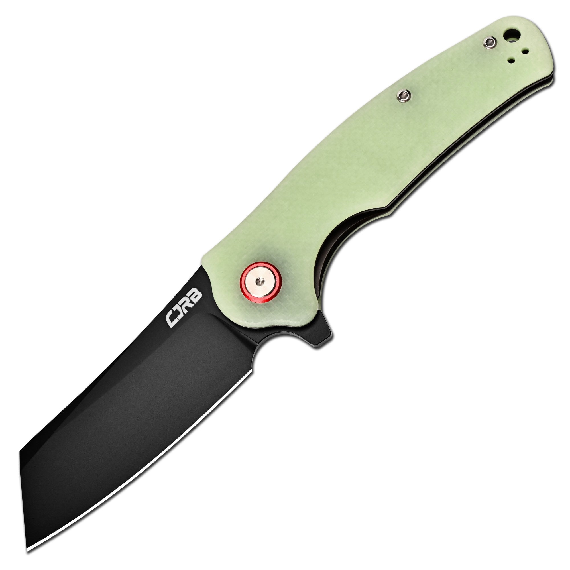 CJRB Crag Liner Lock & Flipper G10(Glow In the Dark) Handle (3.43'' AR-RPM9 Black PVD Coating Blade) J1904-BGD