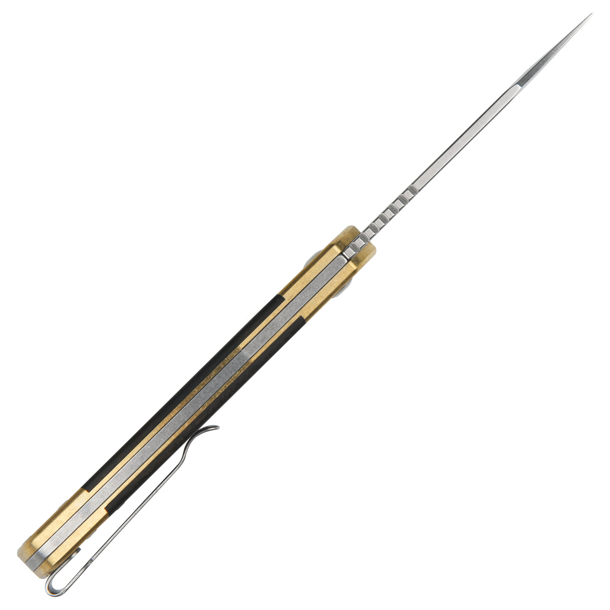 CJRB Bowie Pyrite J1942SJ AR-RPM9 Blade Brass and Wood Handle Folding Knife