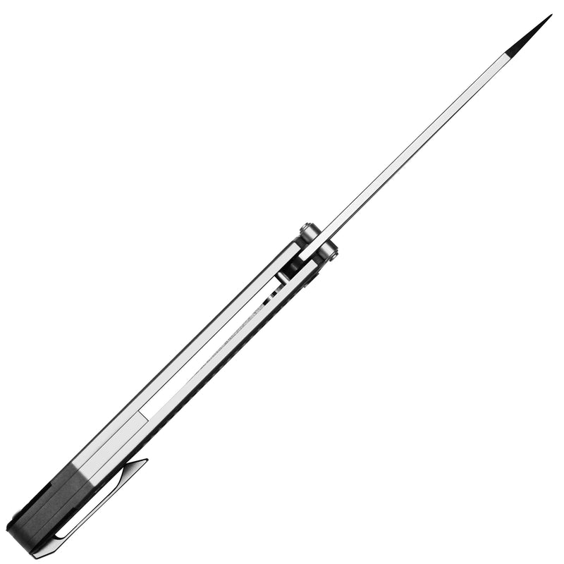 ArtisanCutlery Trust Thumb Stud & Frame Lock Knife Titanium and Aluminum Handle (3.758'' Stone Wash S35VN Blade) 1886G-GY