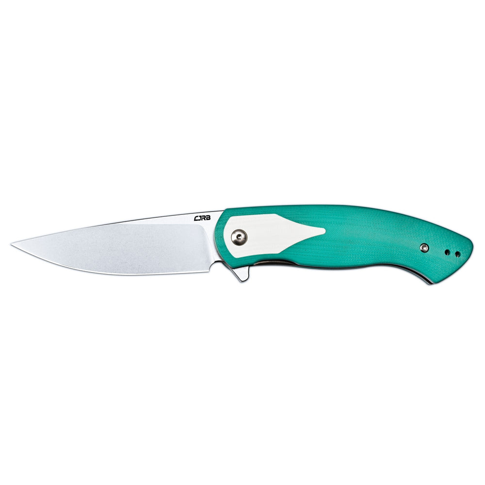 CJRB Rodayo Flipper & Liner Lock Folding Knife Green G10 Handle (3.78'' Stone Wash AR-RPM9 Steel Blade) J1972-GWH