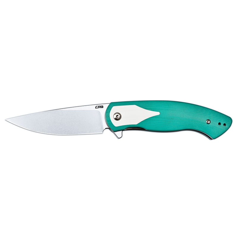 CJRB Rodayo Flipper & Liner Lock Folding Knife Green G10 Handle (3.78'' Stone Wash AR-RPM9 Steel Blade) J1972-GWH