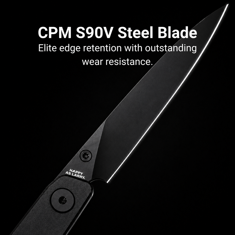 CJRB Lanky Thumb Stud & Front Flipper Liner Lock EDC Knife Steel Handle Steel Clip(3.58'' CPM S90V Black PVD Coating Blade) J1965G-BBK