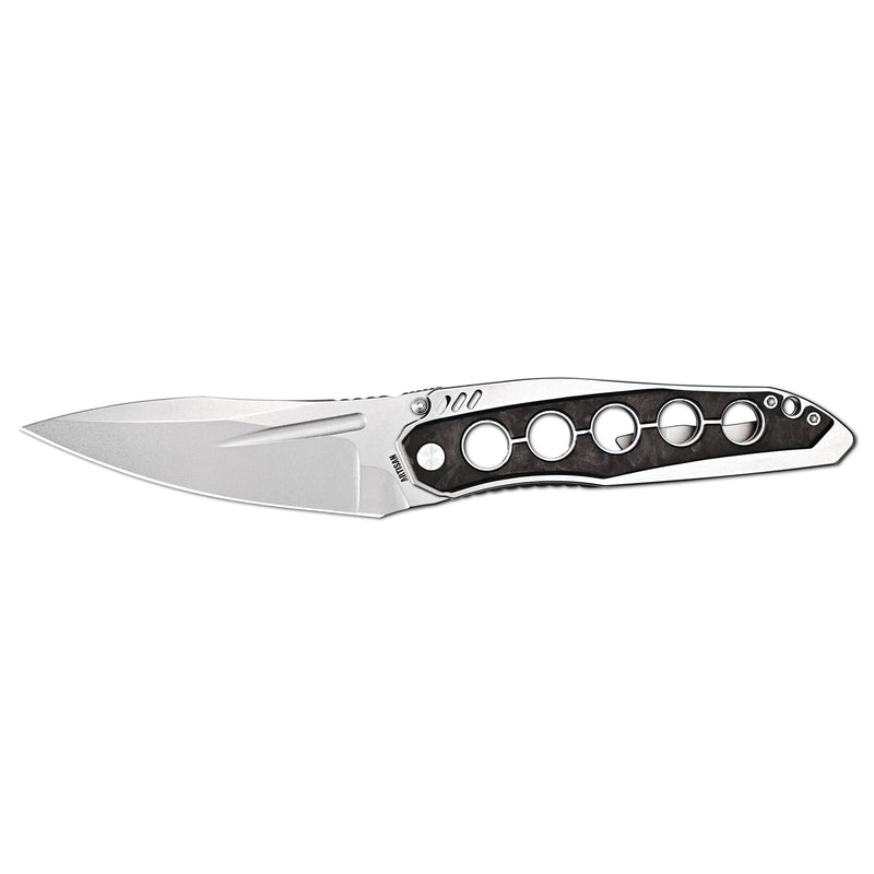 ArtisanCutlery Sudden Flipper & Liner Lock Tactical EDC Folding Knife Carbon Fiber & Steel Handle (4.17" S35VN Steel Stonewash Blade) 1890G-CF