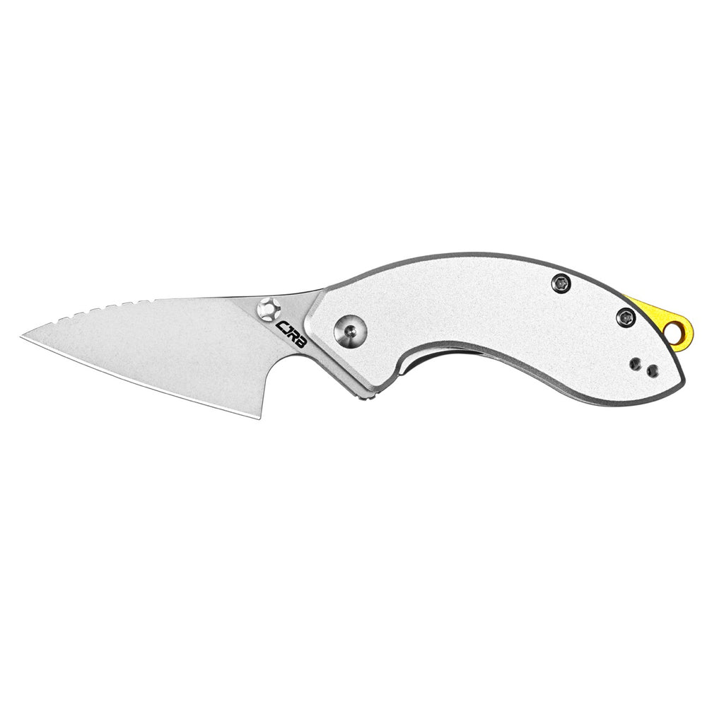 CJRB Spud Thumb Stud & Liner Lock Neck Knife Gray Aluminum Handle(2.34'' AR-RPM9 Steel Stone Wash Blade) J1971-GY