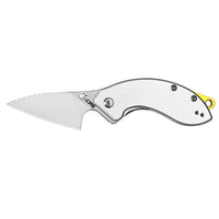 CJRB Spud Thumb Stud & Liner Lock Neck Knife Gray Aluminum Handle(2.34'' AR-RPM9 Steel Stone Wash Blade) J1971-GY