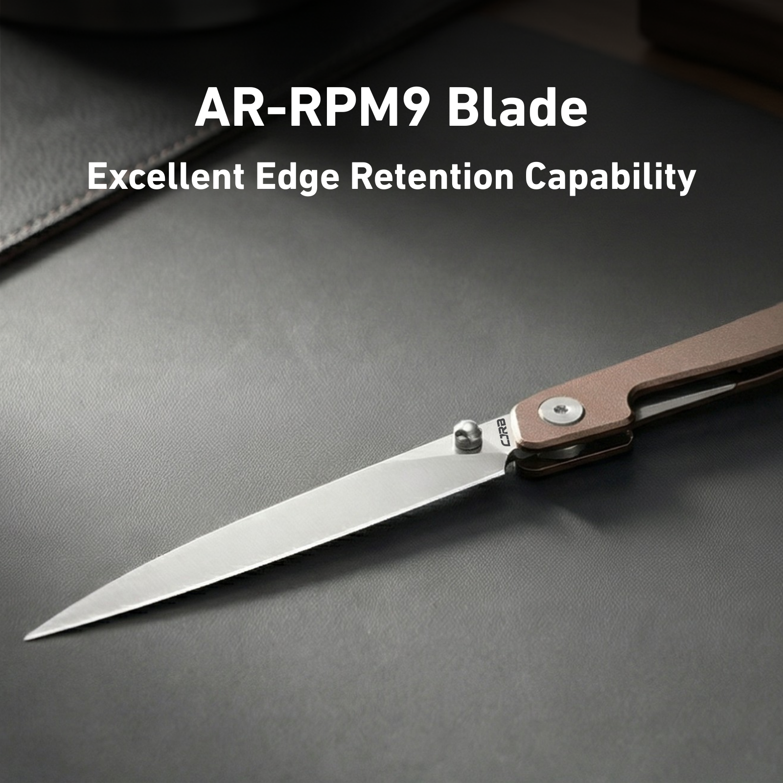 CJRB Lanky Liner Lock Front Flipper Knife Blue Champagne Handle (3.58'' Sand Polish AR-RPM9 Blade) J1965-CP