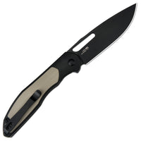 CJRB Droma Liner Lock Thumb Hole Knife Inlay Aluminum And G10 Inlay Handle (3.33'' Black PVD Coating AR-RPM9 Blade) J1963-BDK