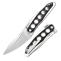 ArtisanCutlery Sudden Flipper & Liner Lock Tactical EDC Folding Knife Carbon Fiber & Steel Handle (4.17" S35VN Steel Stonewash Blade) 1890G-CF
