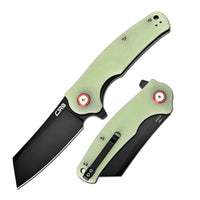 CJRB Crag Liner Lock & Flipper G10(Glow In the Dark) Handle (3.43'' AR-RPM9 Black PVD Coating Blade) J1904-BGD