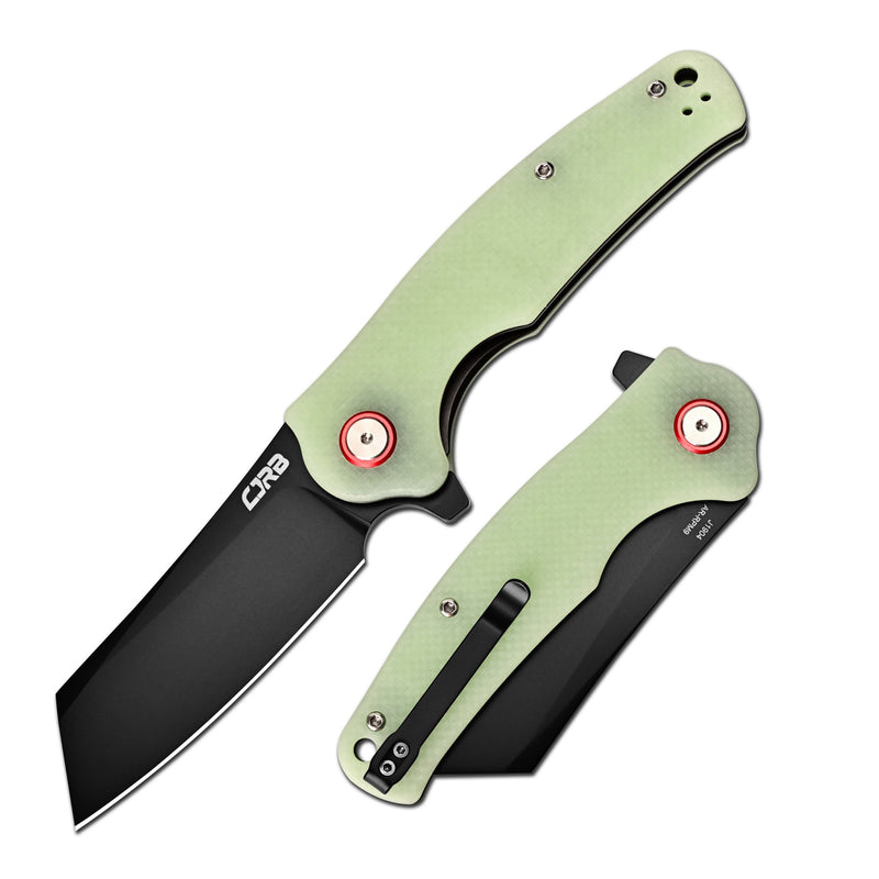 CJRB Crag Liner Lock & Flipper G10(Glow In the Dark) Handle (3.43'' AR-RPM9 Black PVD Coating Blade) J1904-BGD