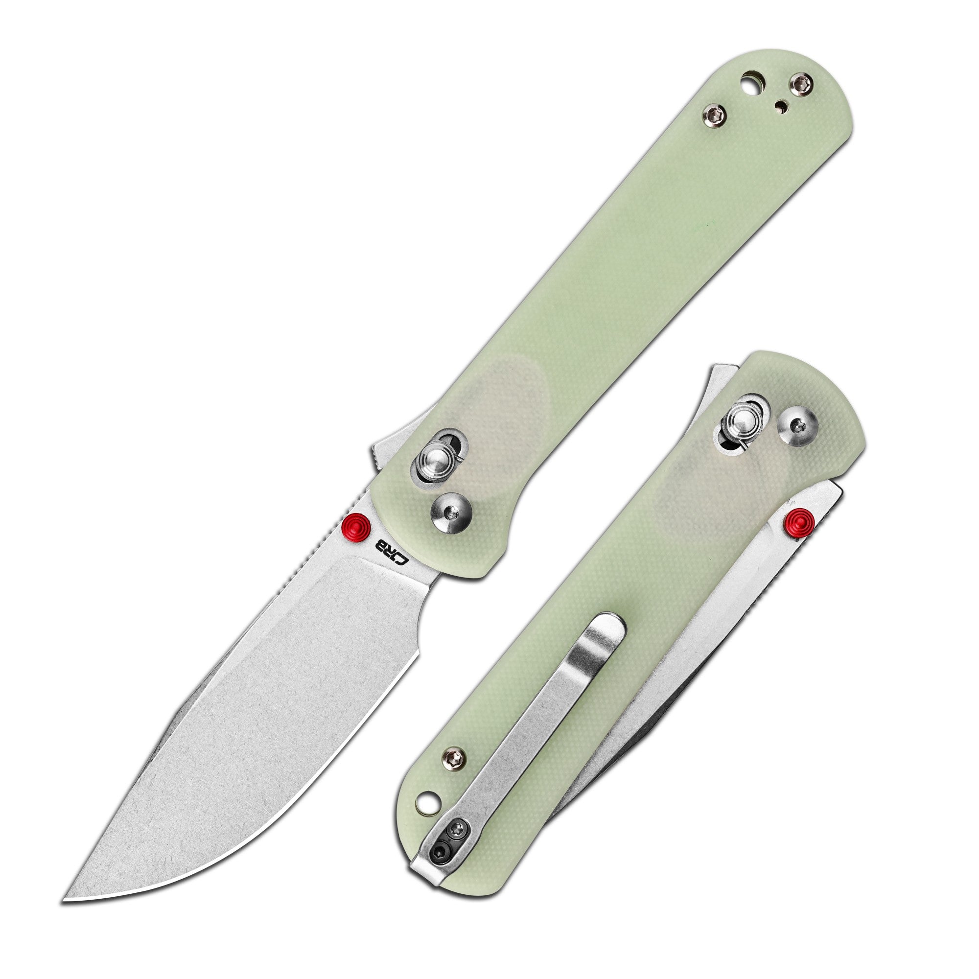 CJRB Bolt Recoil Lock V2 & Thumb Stud G10(Glow In the Dark) Handle (3.25'' Stone Wash AR-RPM9 Blade) J1960-GD
