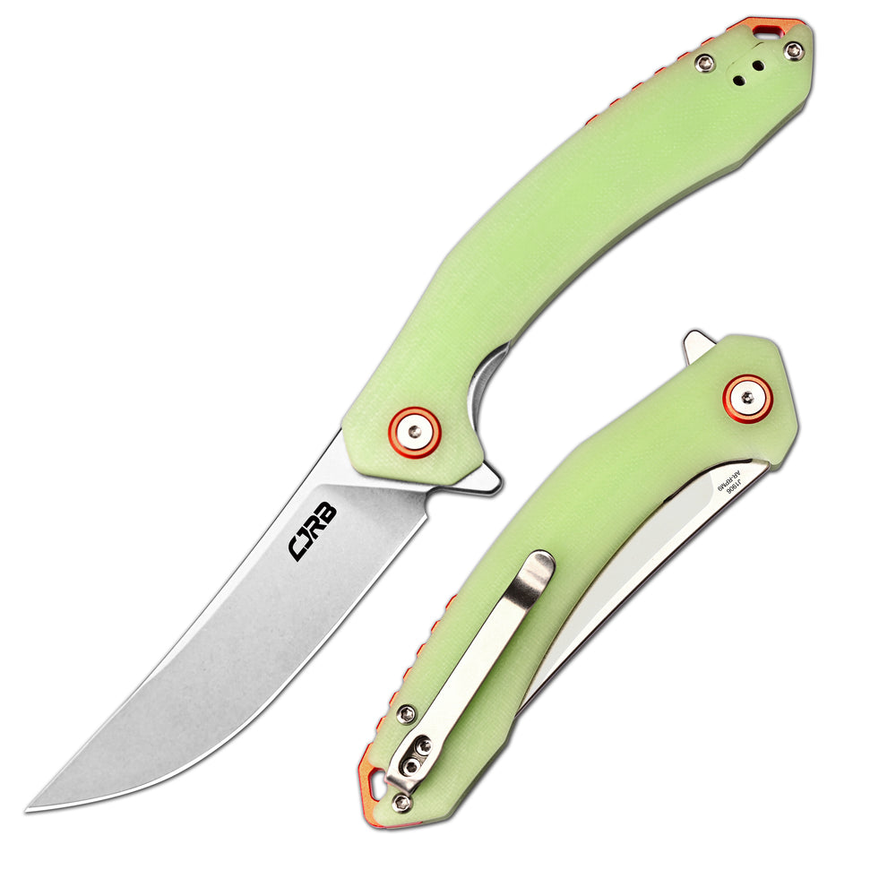 CJRB Gobi Flipper & Liner Lock G10(Glow In the Dark) Handle (3.5'' Stone Wash AR-RPM9 Blade) J1906-GD