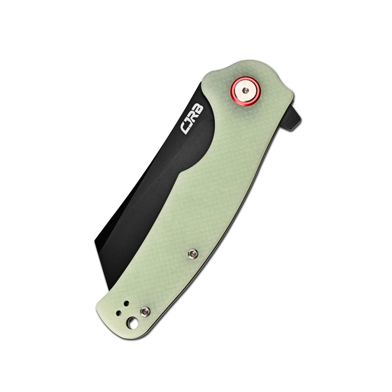 CJRB Crag Liner Lock & Flipper G10(Glow In the Dark) Handle (3.43'' AR-RPM9 Black PVD Coating Blade) J1904-BGD
