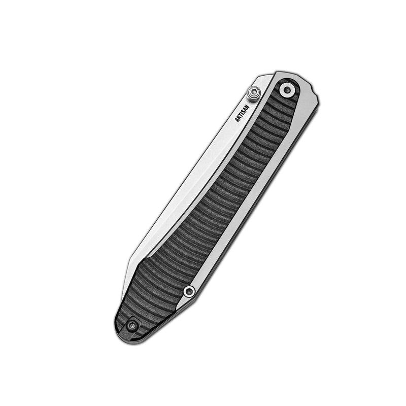 ArtisanCutlery Trust Thumb Stud & Frame Lock Knife Titanium and Aluminum Handle (3.758'' Stone Wash S35VN Blade) 1886G-GY