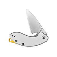 CJRB Spud Thumb Stud & Liner Lock Neck Knife Gray Aluminum Handle(2.34'' AR-RPM9 Steel Stone Wash Blade) J1971-GY