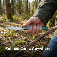 CJRB Lanky Liner Lock Front Flipper Knife Blue Aluminum Handle (3.58'' Sand Polish AR-RPM9 Blade) J1965-BU