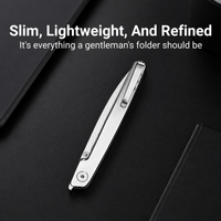 CJRB Lanky Thumb Stud & Front Flipper Liner Lock EDC Knife Steel Handle Steel Clip(3.58'' CPM S90V Stone Wash Blade) J1965G-ST