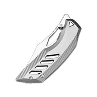 ArtisanCutlery Dark Wing Thumb Hole & Front Flipper Frame Lock EDC Knife Titanium Handle(3.63'' S35VN Stone Wash Blade ) 1887G-GY