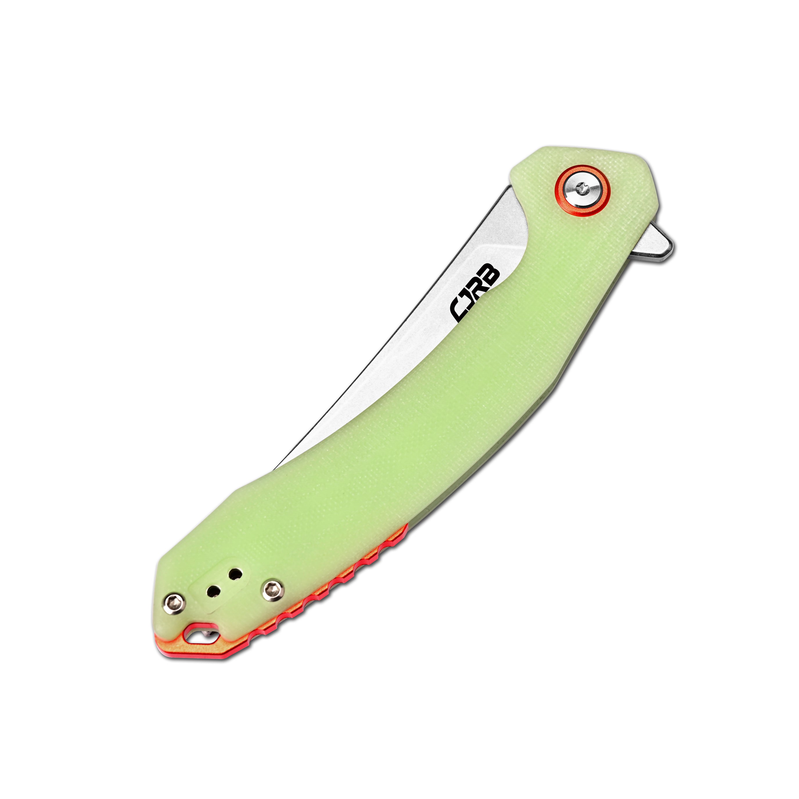 CJRB Gobi Flipper & Liner Lock G10(Glow In the Dark) Hand