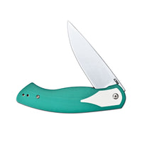 CJRB Rodayo Flipper & Liner Lock Folding Knife Green G10 Handle (3.78'' Stone Wash AR-RPM9 Steel Blade) J1972-GWH