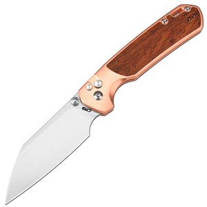 Cjrb Large Pyrite-light J1945l S90v Steel Copper & Rose Wood Handle Folding Knives - cjrb large