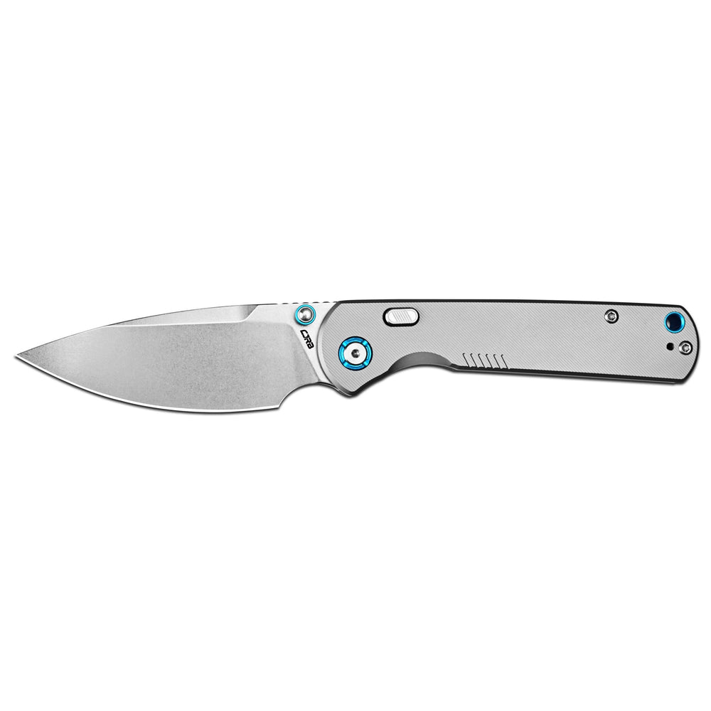 CJRB Latitude Thumb Stud & Top Liner Lock Folding Knife Titanium Handle (3.47'' Stone Wash 154CM Blade) J1975G-GY (Exclusive)