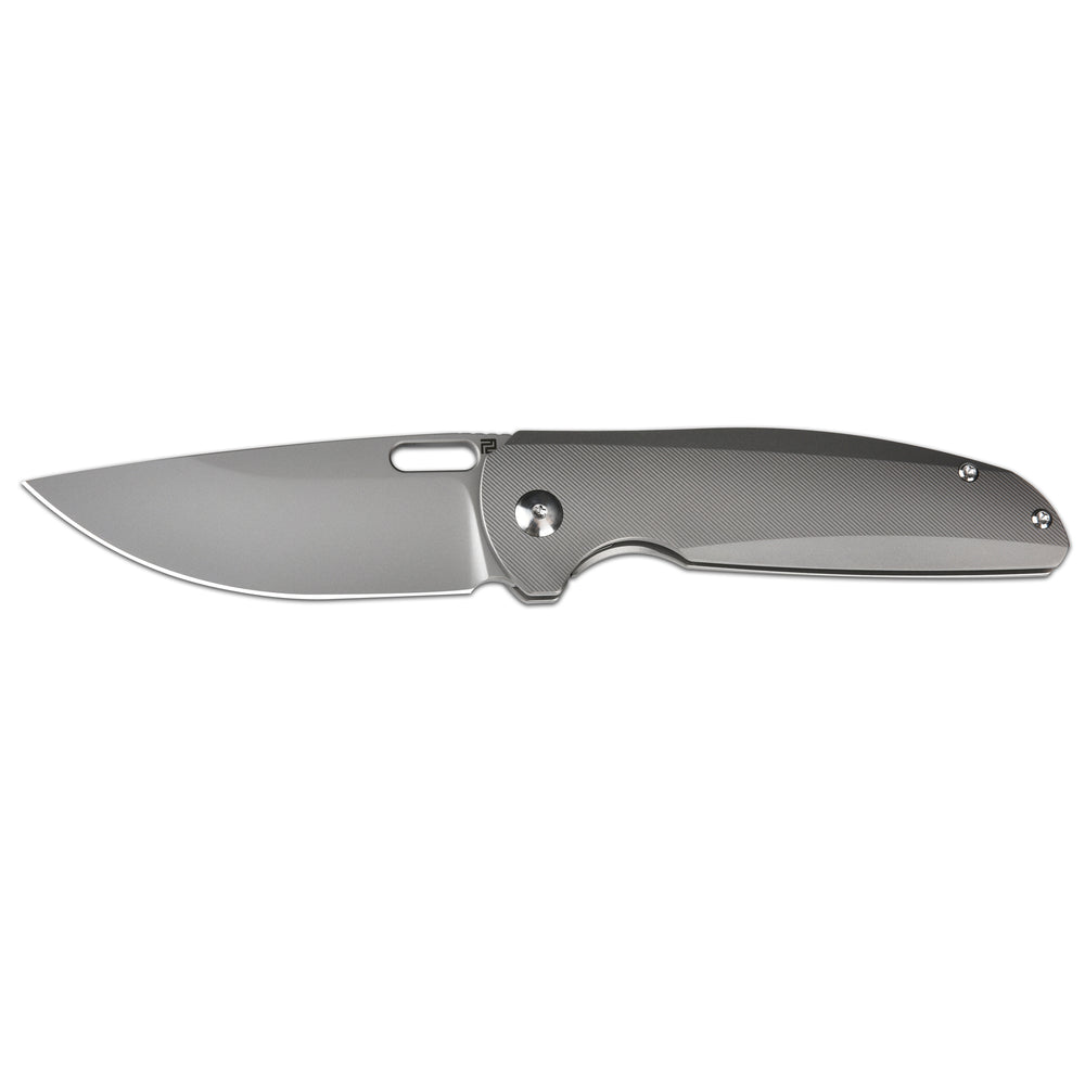 Artisan Cutlery Satyr ATZ-1852G-BGY S90V Blade Titanium Handle Folding Knives