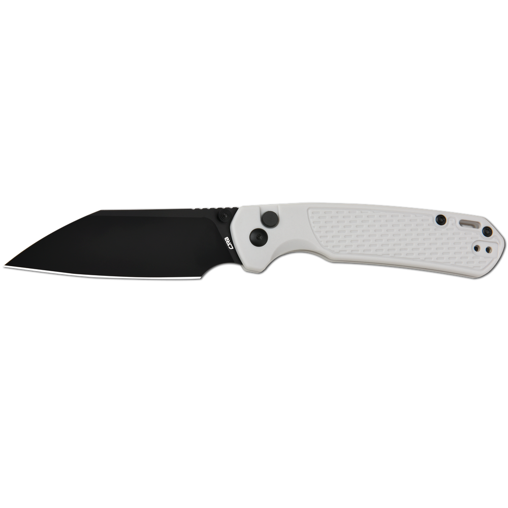 CJRB Pyrite-Light J1945 AR-RPM9 Steel Blade FRN Handle Folding Knives - Black PVD / Light Grey (J1945-BGY)