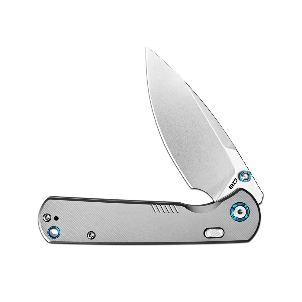 CJRB Latitude Thumb Stud & Top Liner Lock Folding Knife Titanium Handle (3.47'' Stone Wash 154CM Blade) J1975G-GY (Exclusive)