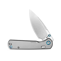 CJRB Latitude Thumb Stud & Top Liner Lock Folding Knife Titanium Handle (3.47'' Stone Wash 154CM Blade) J1975G-GY (Exclusive)