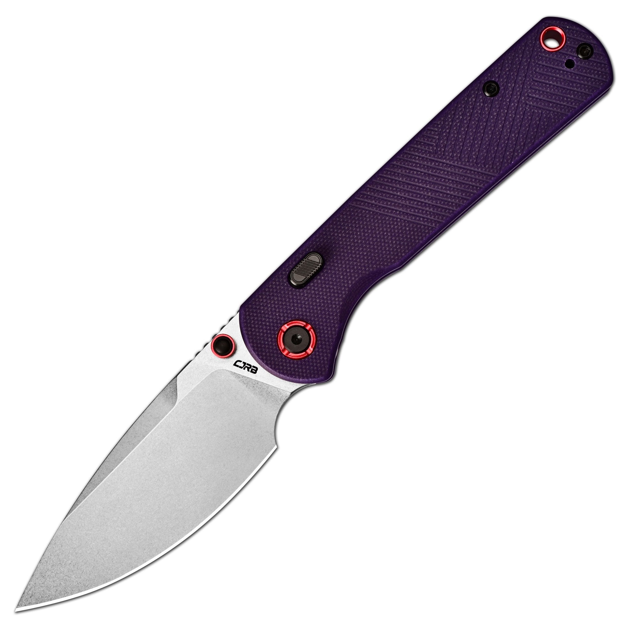 CJRB Latitude Thumb Stud & Top Liner Lock EDC Knife Purple CNC G10 Tex