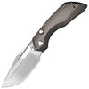 ArtisanCutlery Mousebird Thumb Hole Top Liner Lock EDC Knife Titanium Handle Gold Titanium Clip(3'' S35VN Stone Wash Blade ) 1889G-DG
